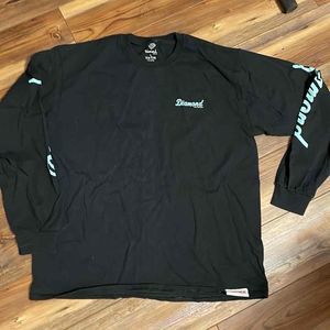 Diamond Supply Co Black Crew Neck Graphic Print Womans Size Large